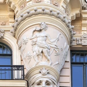 Alberta street 13, Riga Art Nouveau facade Mikhail Eisenstein