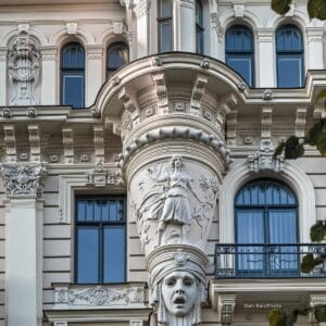 Alberta street 13, Riga Art Nouveau facade Mikhail Eisenstein