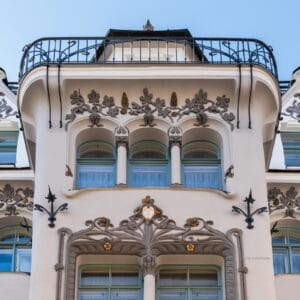 Šķūņu street 12/14, Riga. Art Nouveau facade