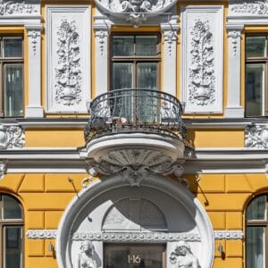 Vilandes street 11, Riga. Eclecticism and Art Nouveau