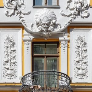 Vilandes street 11, Riga. Eclecticism and Art Nouveau