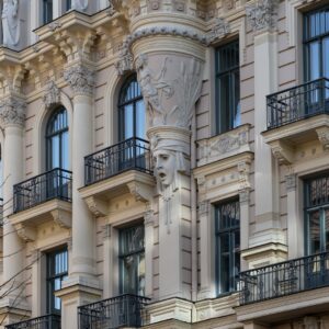 Alberta street 13, Riga Art Nouveau facade Mikhail Eisenstein