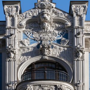 Alberta street 8, Mikhail Eisenstein, Art Nouveau facade